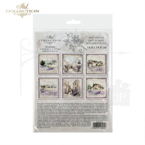 Zestaw papierów ryżowych do decoupage 14.8x14.8 Lawenda RSM083 ITD Collection