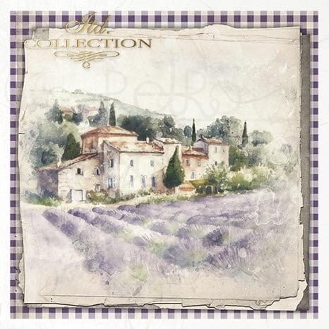 Zestaw papierów ryżowych do decoupage 14.8x14.8 Lawenda RSM083 ITD Collection