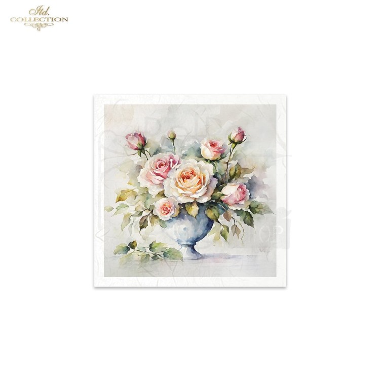 Zestaw papierów ryżowych do decoupage 14.8x14.8 Letnie kwiaty RSM144 ITD Collection