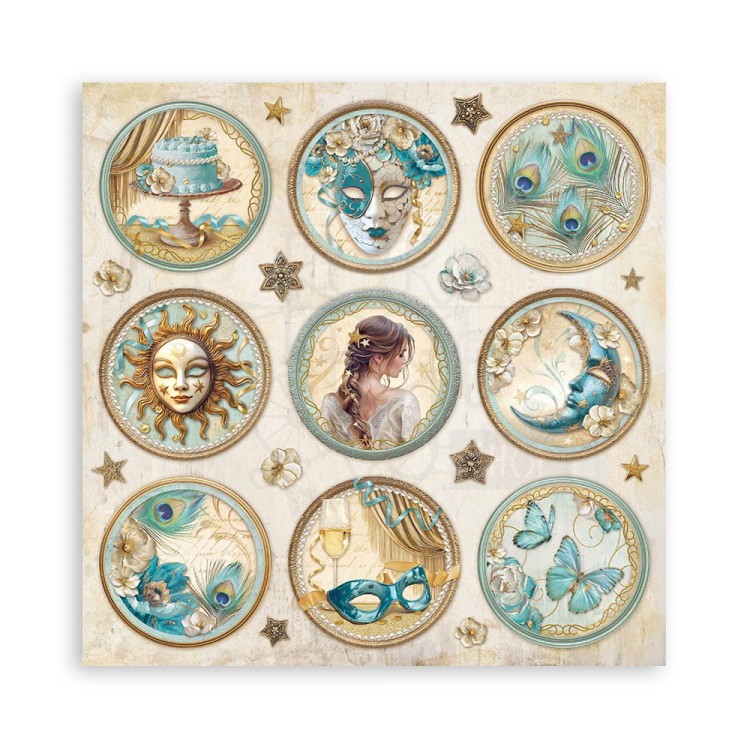 Zestaw papierów jednostronnych do scrapbookingu 20x20 Masquerade 22szt SBBSXB08 Stamperia