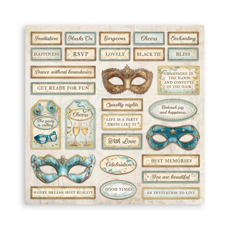 Zestaw papierów jednostronnych do scrapbookingu 20x20 Masquerade 22szt SBBSXB08 Stamperia