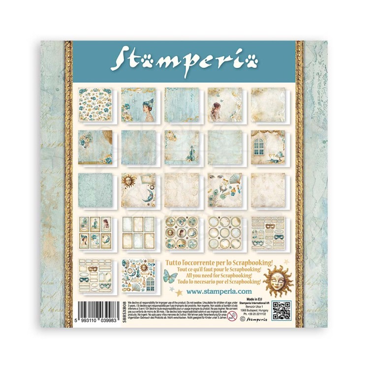 Zestaw papierów jednostronnych do scrapbookingu 20x20 Masquerade 22szt SBBSXB08 Stamperia