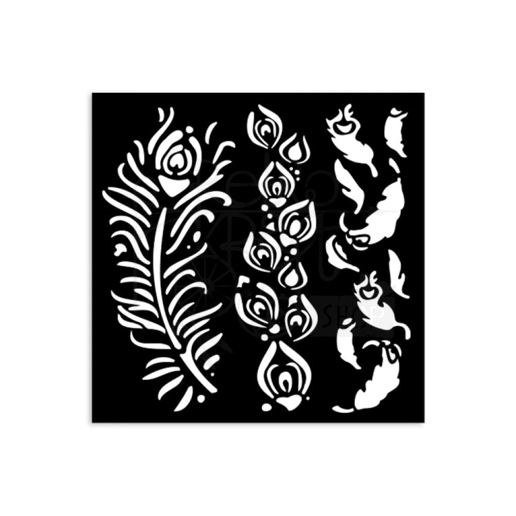 Szablon maska 12x12cm Masquerade Piórka KSTDS13 Stamperia