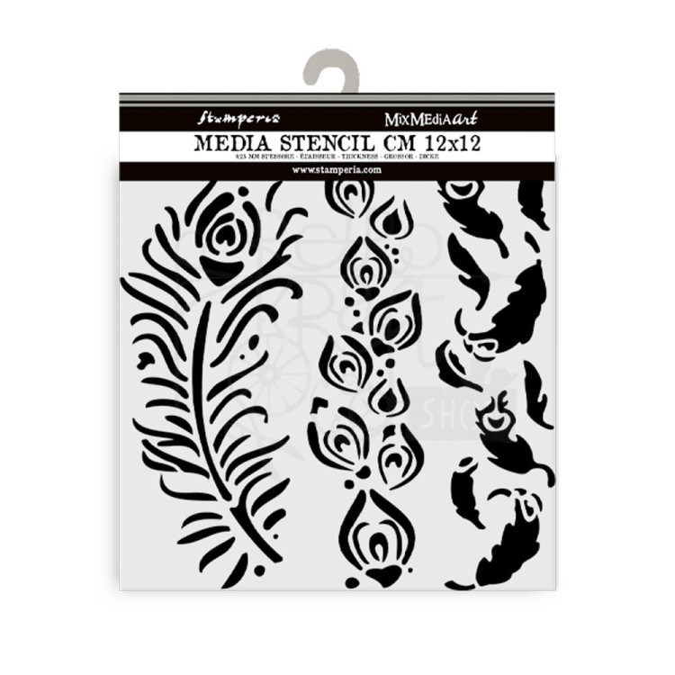 Szablon maska 12x12cm Masquerade Piórka KSTDS13 Stamperia