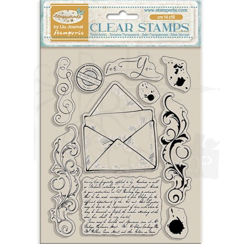 Stempel akrylowy 14x18cm Masquerade List WTK210 Stamperia