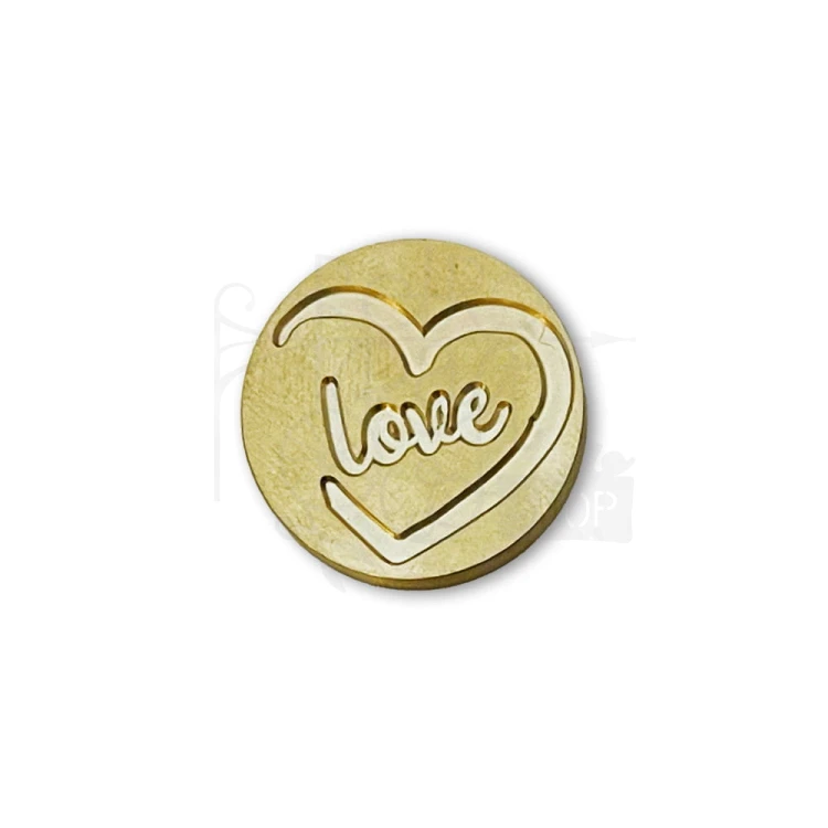 Mosiężna głowica do stempla Love w sercu 25mm WAXSL01_2 Stamperia