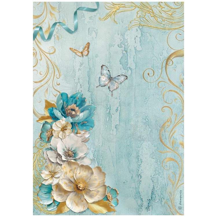 Papier ryżowy do decoupage A4 Masquerade Kwiatowy narożnik DFSA4986 Stamperia
