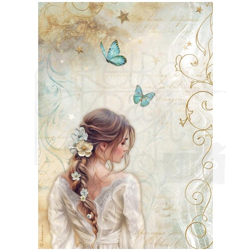 Papier ryżowy do decoupage A4 Masquerade Lady butterfly DFSA4985 Stamperia