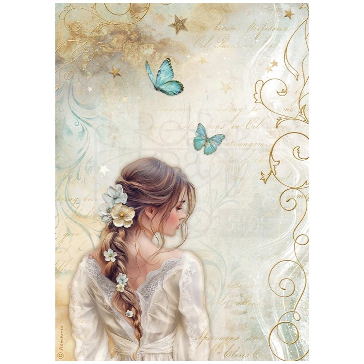 Papier ryżowy do decoupage A4 Masquerade Lady butterfly DFSA4985 Stamperia