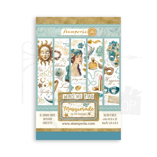 Papier washi A5 Masquerade 8 arkuszy SBW15 Stamperia