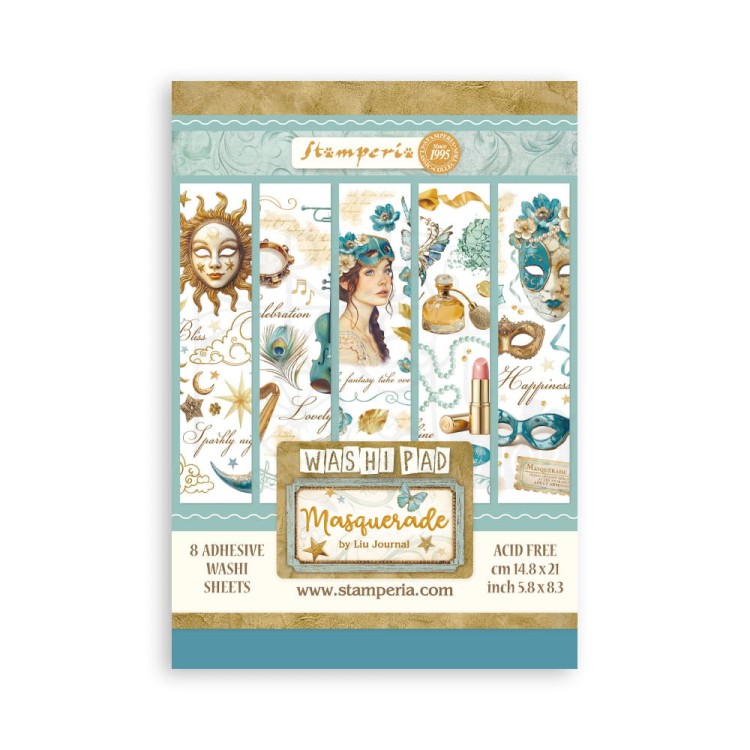 Papier washi A5 Masquerade 8 arkuszy SBW15 Stamperia
