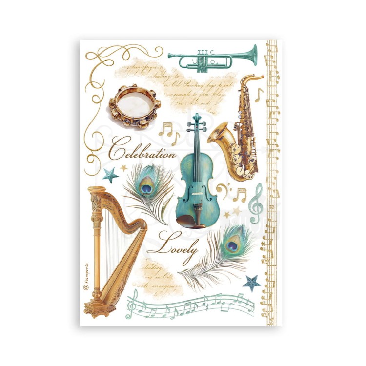 Papier washi A5 Masquerade 8 arkuszy SBW15 Stamperia