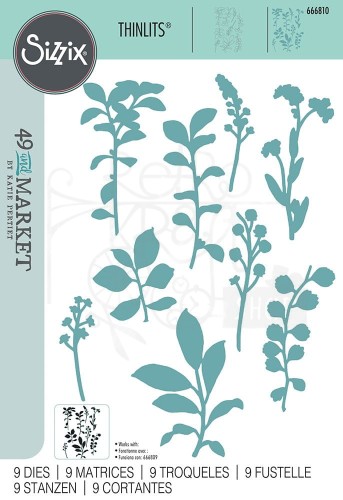 Wykrojnik Fine Stems 02 by 49 and Market 9szt 666810 Sizzix