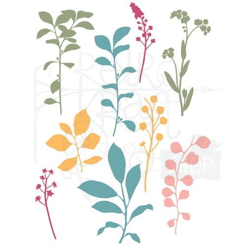 Stempel akrylowy Fine Stems 01 by 49 and Market 9szt 666809 Sizzix