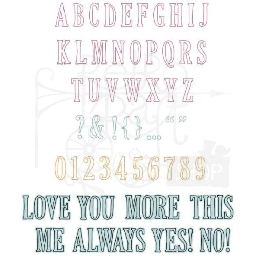 Zestaw wykrojniki i stemple Framelits Fine Line Alpha 01 by 49 and Market 60szt 666807 Sizzix