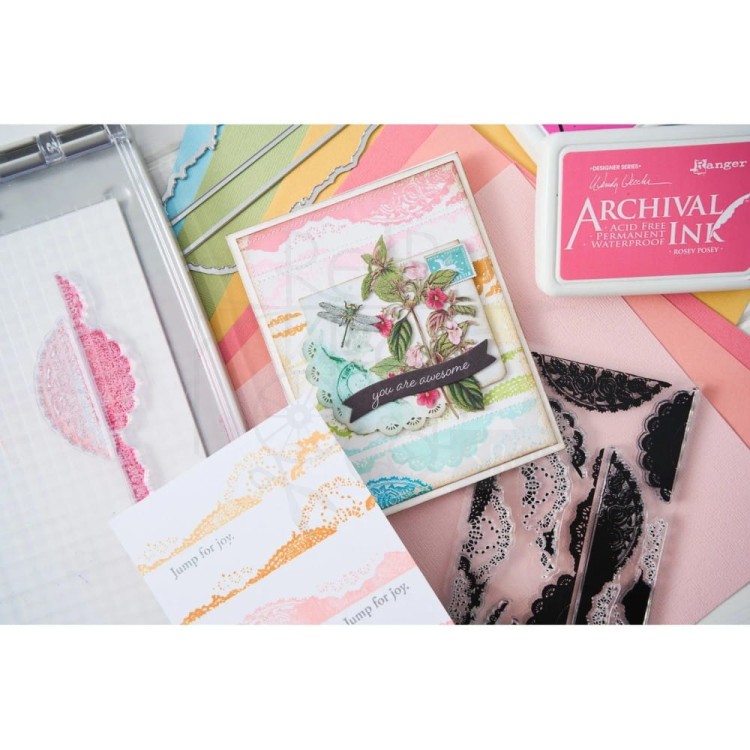 Zestaw wykrojniki i stemple Doily Edgers by 49 and Market 15 elementów 666806 Sizzix
