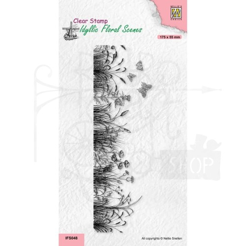 Stempel akrylowy Łąka i motyle IFS048 Nellie's Choice