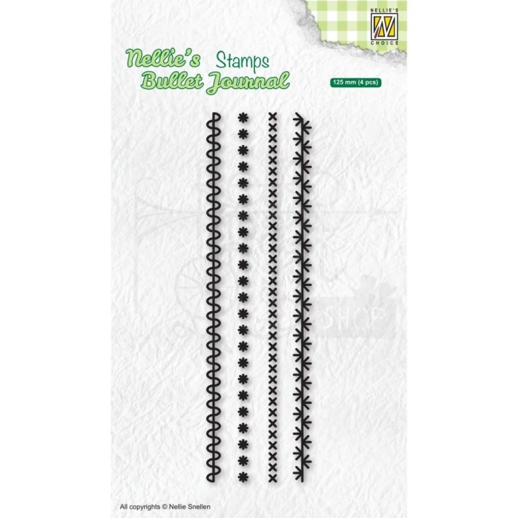 Stempel akrylowy Wzorki proste bordery NBJCS001 Nellie's Choice