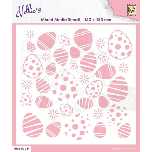 Szablon maska 15x15cm Tło jajka pisanki MMS4K-044 Nellie's Choice