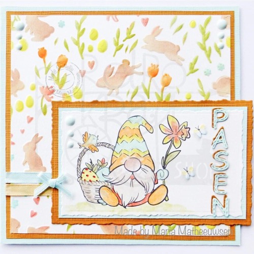 Szablon maska 15x15cm Tło zajączki i tulipany MMS4K-043 Nellie's Choice