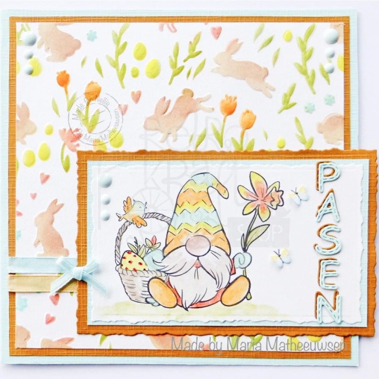 Szablon maska 15x15cm Tło zajączki i tulipany MMS4K-043 Nellie's Choice