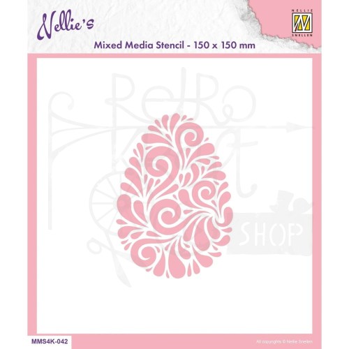 Szablon maska 15x15cm Doodle Egg Jajko pisanka MMS4K-042 Nellie's Choice