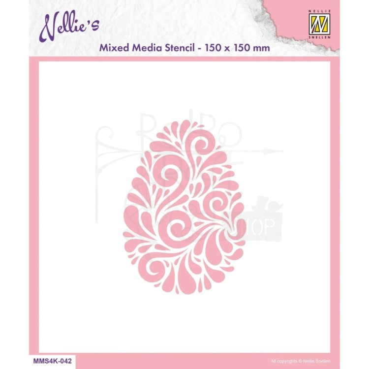 Szablon maska 15x15cm Doodle Egg Jajko pisanka MMS4K-042 Nellie's Choice