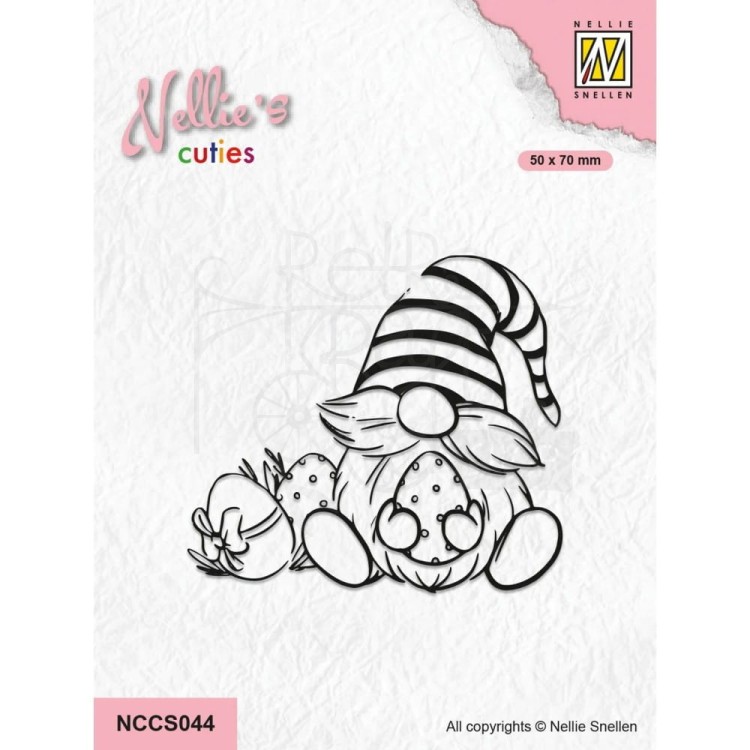 Stempel akrylowy Wielkanocny skrzat z jajkami NCCS044 Nellie's Choice