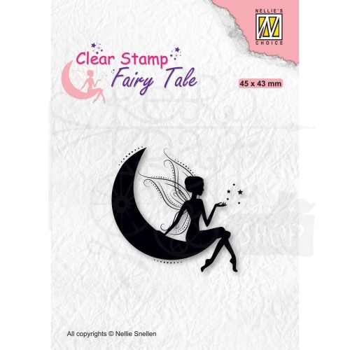 Stempel akrylowy Fairy Tale Wróżka na Księżycu FTCS019 Nellie's Choice