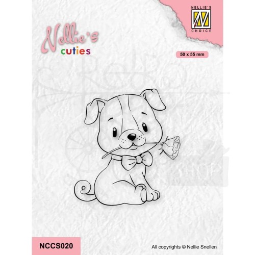 Stempel akrylowy Piesek z różą NCCS020 Nellie's Choice