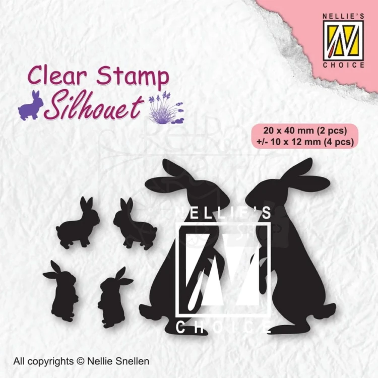 Stempel akrylowy Zajączki SIL082 Nellie's Choice