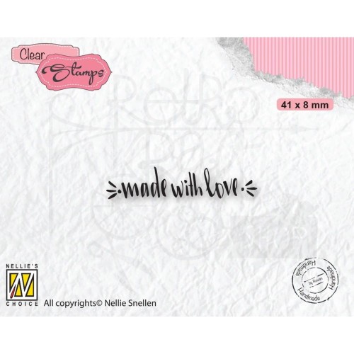 Stempel akrylowy Napis made with love DTCS031 Nellie's Choice
