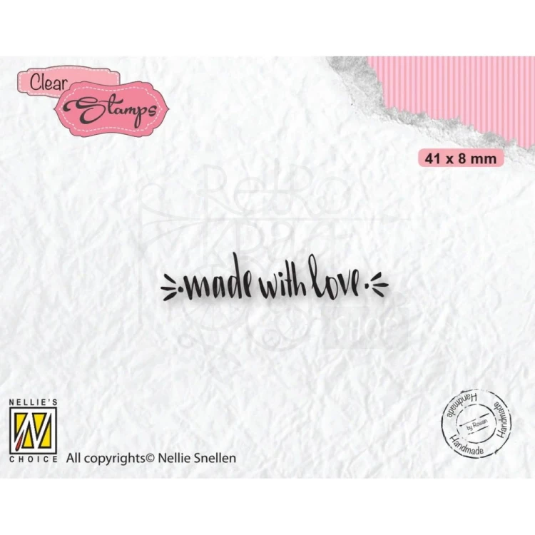 Stempel akrylowy Napis made with love DTCS031 Nellie's Choice