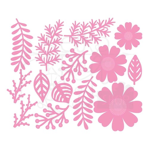 Wykrojnik Fabulous foliage Kwiaty gałązki i listki 4586E Tonic Studio