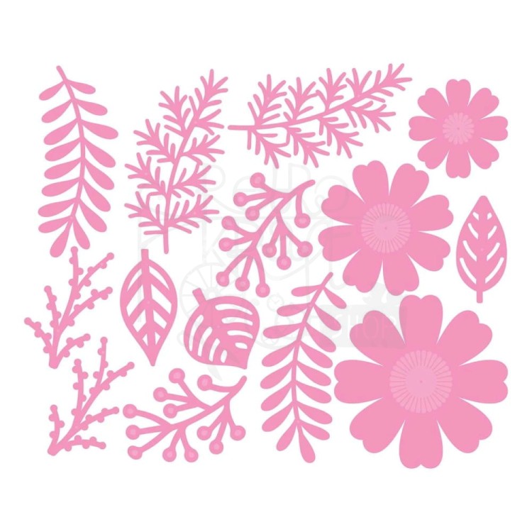 Wykrojnik Fabulous foliage Kwiaty gałązki i listki 4586E Tonic Studio