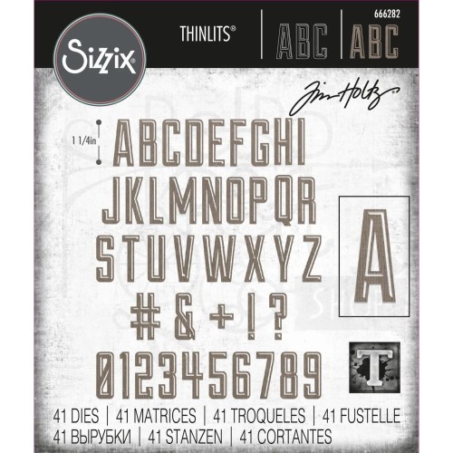 Wykrojnik Tim Holtz Thinlits Die Set Alphanumeric Emporium 666282 Sizzix