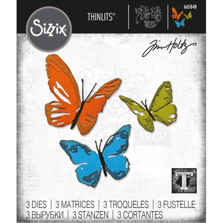Wykrojnik Tim Holtz Thinlits Die Set Brushstroke Butterflies 665848 Sizzix