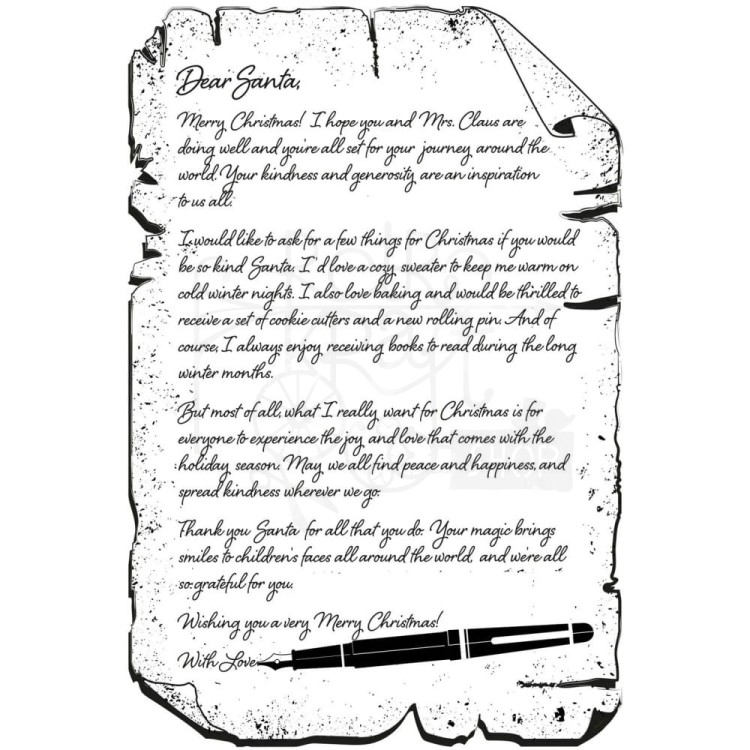 Stempel gumowy kauczukowy List do Świętego Mikołaja CER048 Creative Expressions