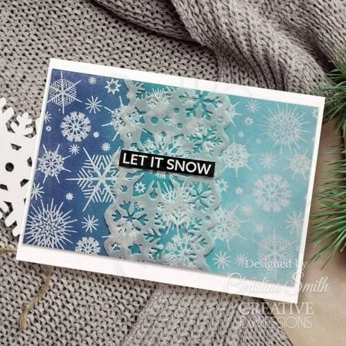 Stempel gumowy kauczukowy Kaleido-Snow Śnieżynkowe tło CER046 Creative Expressions