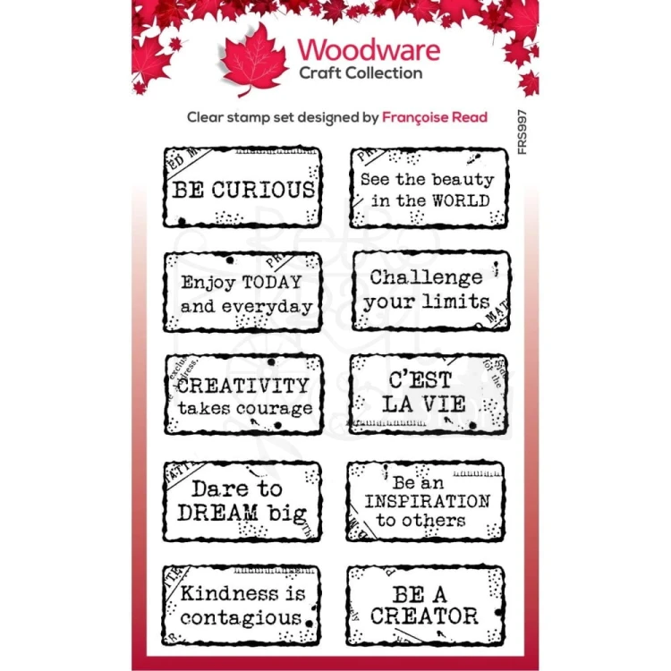 Stempel akrylowy Postarzane etykiety FRS997 Woodware