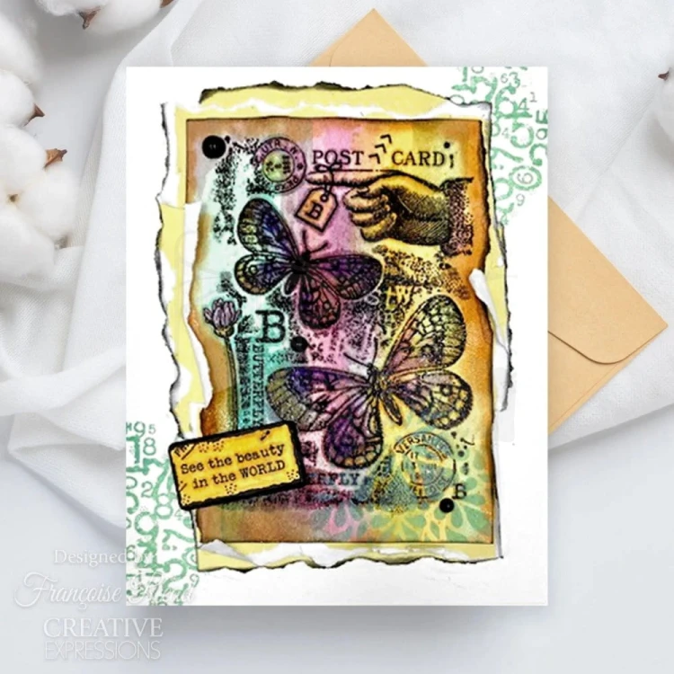 Stempel akrylowy Postarzane etykiety FRS997 Woodware