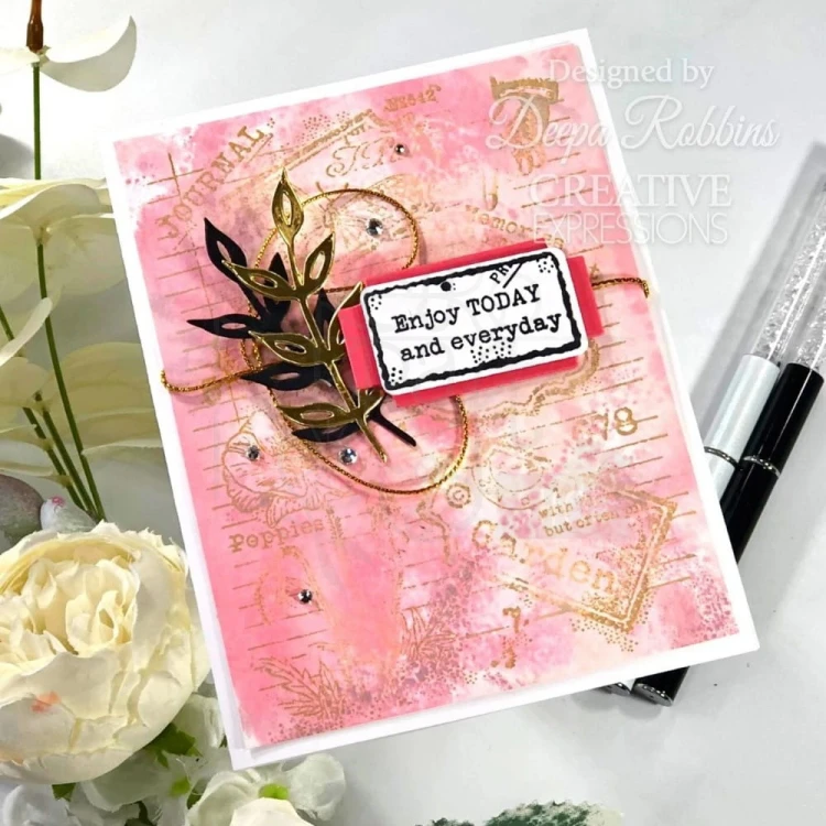 Stempel akrylowy Postarzane etykiety FRS997 Woodware