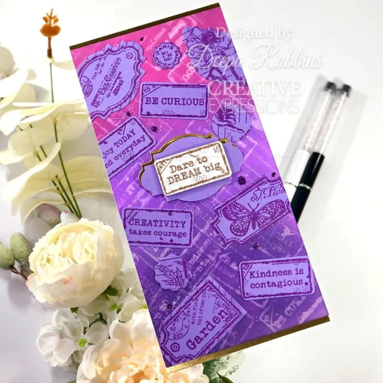 Stempel akrylowy Postarzane etykiety FRS997 Woodware