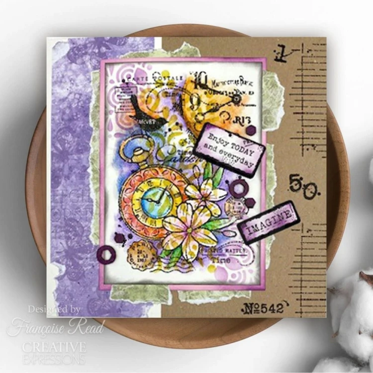 Stempel akrylowy Postarzane etykiety FRS997 Woodware