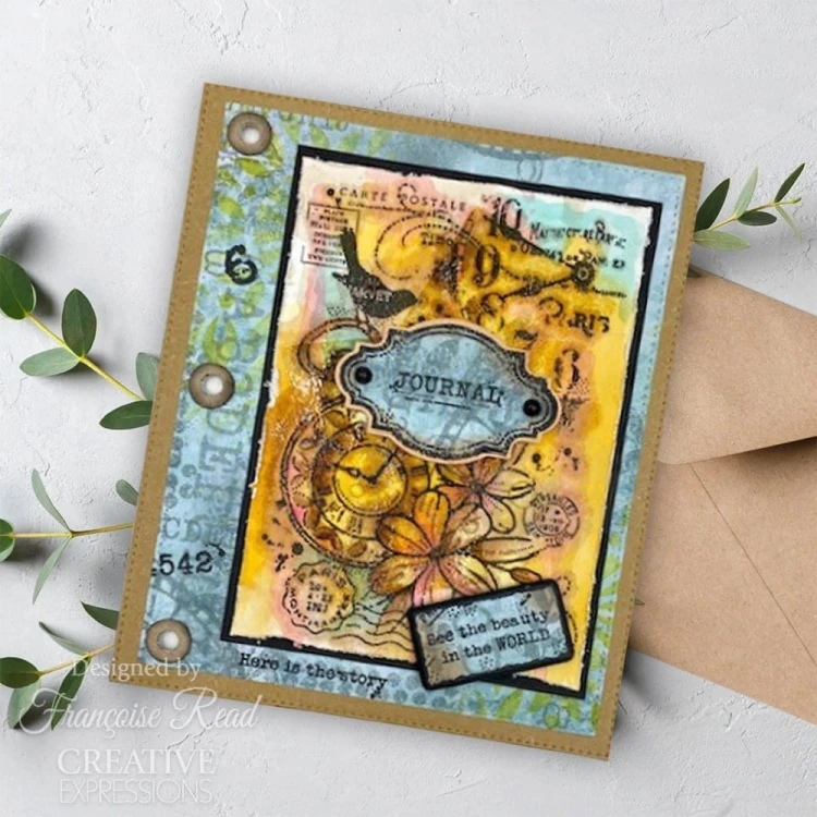 Stempel akrylowy Postarzane etykiety FRS997 Woodware