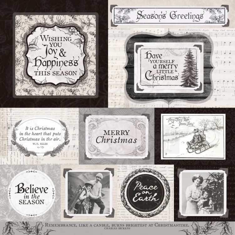 Papier do scrapbookingu 30x30 Christmas edition Melody P2385 Kaisercraft