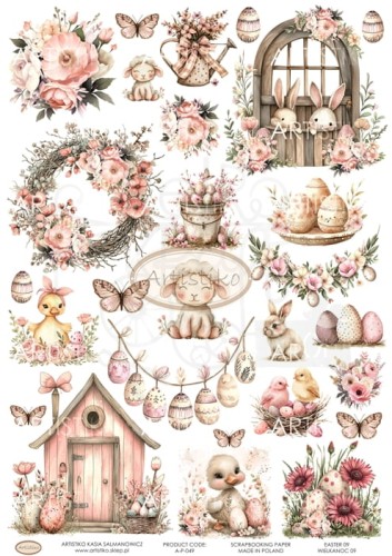 Papier do scrapbookingu A4 dodatki do wycinania Wielkanoc 09 A-P-049 Artistiko
