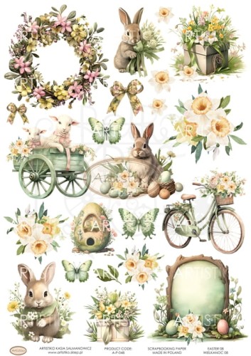 Papier do scrapbookingu A4 dodatki do wycinania Wielkanoc 08 A-P-048 Artistiko