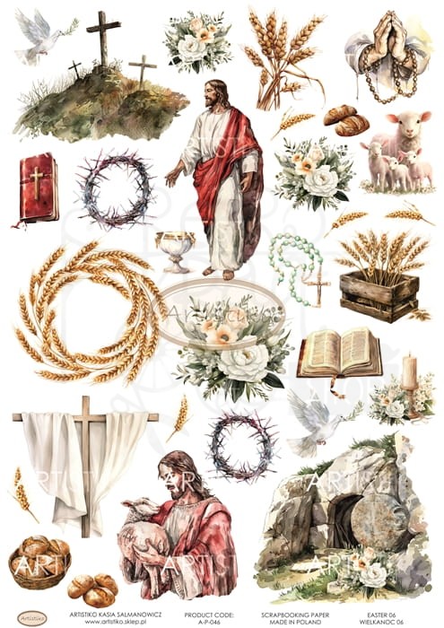 Papier do scrapbookingu A4 dodatki do wycinania Wielkanoc 06 A-P-046 Artistiko