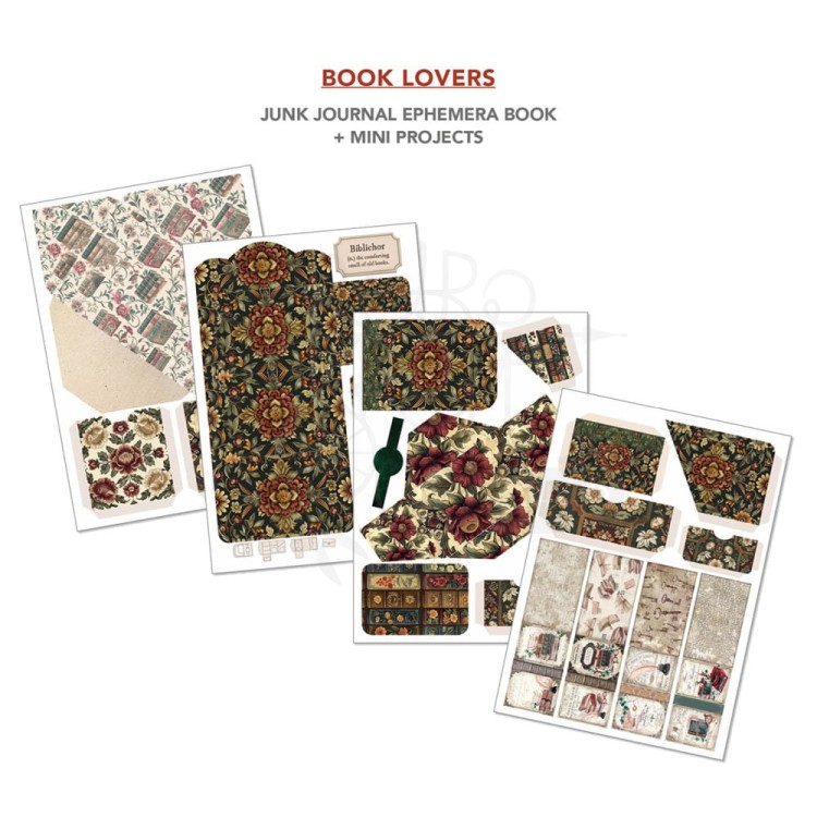 Zestaw papierów A4 Junk Journal &amp; Ephemera Book Book Lovers 32arkusze CBB005 Ciao Bella